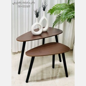 طقم اسكملات خشب 2 قطعه بني