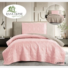 🧡✨ شرشف LARRY جوبلن مفرد ونص 3 قطع  Double Face